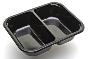 Cpet 2200 – 2F BLACK – Ready meal tray